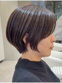 表参道髪質改善カラーミディアムボブアッシュグレージュ50代60代
