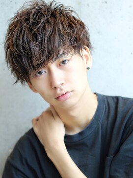 リップスヘアー 銀座(LIPPS hair) 工口パーマサイドパートツーブロック刈り上げウェーブマッシュ