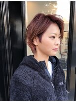 ミジョレ(MIJYORE)&nbsp;【レッド系】ツーブロ×アシメショート