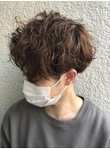 横浜★ブラウンアッシュミディアムスパイラルパーマ
