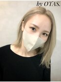 #ホワイトブロンド#ブリーチ2回#ロブ