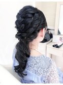 編み込みローポニー☆彡