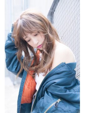 オースティン 流山おおたかの森(AUSTIN) 大人かわいい前髪セシルカットココアブラウンフリンジウェーブ