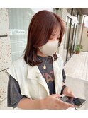 大人な 顔周りデザイン と ピンクオレンジの 暖色欲張りカラー