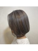 グレージュ　ミディアムボブスタイル/30代40代50代