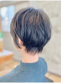 大人可愛いナチュラル黒髪暗髪ショートStyleツヤ髪