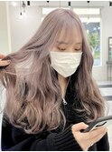 バレイヤージュコントラストハイライトミルクティーベージュ