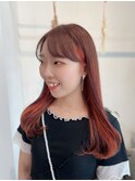 ミディアムヘアハイライトバレイヤージュボブウルフショート
