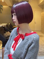 セプト 天神大名(SEPT.)&nbsp;レッドパープル ハイトーンボブ 艶髪カラー 髪質改善カラー 韓国