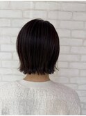 切りっぱなしボブ/ブラウンカラー