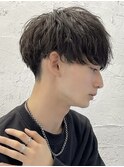 心斎橋シャドウパーマメンズマッシュウルフカット波巻きパーマ