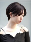 青山髪質改善カラーハンサムショートウルフアッシュグレー30代
