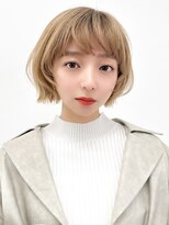 ラフィスヘアー クレイ 南草津店(La fith hair clay)&nbsp;【La fith】ミニボブ×ケアブリーチ×ミルクティーベージュ