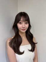 ヴィオットバイサロン(Viot by Salon)&nbsp;前髪ありくびれヘア夏アプリコットオレンジハイライトカラー