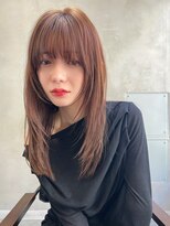 アルテ(ARTE)&nbsp;顔周りレイヤー×透明感ベージュの艶ストレートロング