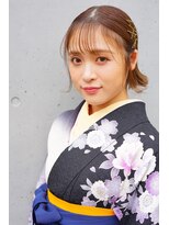 ヴァンクシー バイ ルナ(VANKCY by Luna)&nbsp;卒業式 向ケ丘遊園 ボブアレンジ 着物ヘア ことりベージュ 登戸