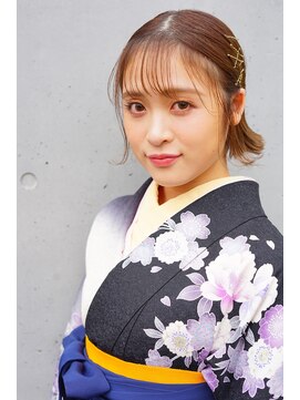 ヴァンクシー バイ ルナ(VANKCY by Luna) 卒業式 向ケ丘遊園 ボブアレンジ 着物ヘア ことりベージュ 登戸