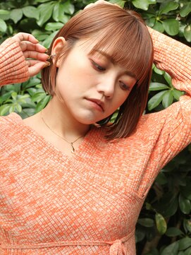 ロイジー(roijir) 【roijir 表参道】オレンジベージュ×ミニボブ