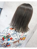 ヘアテリア リュウ 大塚(hair teria ryu) 艶感アッシュグレー×切りっぱなし風外ハネボブ