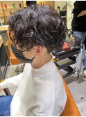 センターパート×ツイストスパイラル