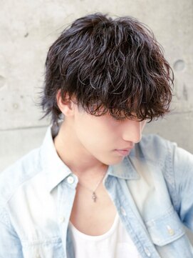 アルファ 新宿(alpha) サーフカール/ 刈り上げセンターパート/ブルーブラック[新宿駅]