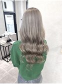 ホワイトグレージュカラー_デザインカラーフェミニンロング_S102
