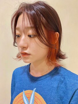 イーストハムネオ(EAST HAM NEO) レイヤーボブ/インナーカラー★オレンジ