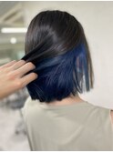 20代30代40代ストレートインナーカラーブルー美肌