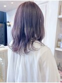 福山市美容室Caary20代30代ダブルカラー透明感パープルカラー
