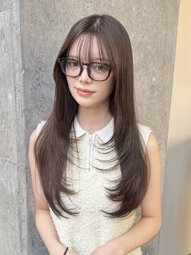 ミリ(mm) レイヤーカット/ウェットヘア/オリーブベージュ