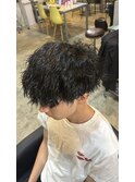 メンズマッシュカットツーブロックツイストスパイラルパーマ