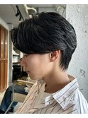 ナチュラルセンターパート+ニュアンスパーマ