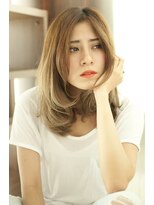 ディフィーノ 青山(DIFINO)&nbsp;外国人風☆セミディ☆ニュアンスパーマ☆グラデーションアッシュ