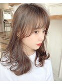 顔周りのレイヤー（前髪大人かわいいココアブラウン）