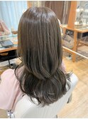 透け感カラー　オリーブベージュ　