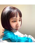 ミニボブハイライトダブルカラーショートバング