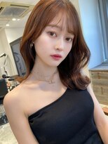 女神ヘア＊薄め前髪くびれヘア 艶ベージュカラー 顔まわりカット