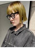 ルーツカラー 前上がりボブ