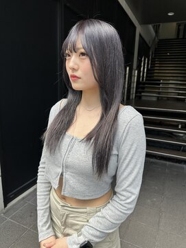 ロンド レア 天神大名店(Lond Le’a) ダブルカラーラベンダーグレージュレイヤーストレート韓国ブルベ