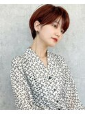 前髪あり耳掛け丸みくびれショートボブ20代30代40代50代(蘭)
