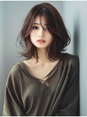 ☆オリーブグレーココアベージュ小顔クラゲヘアー/黒髪/髪質改善