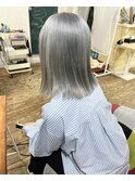 大人美人斜めバングくびれデジタルパーマ毛先丸みパーマ