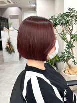 クム 横浜(qumu)&nbsp;【qumu 横浜】ぱっつんボブ×ワインレッド