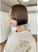 20代30代40代☆長め前髪☆モード☆大人ボブ☆カーキベージュ