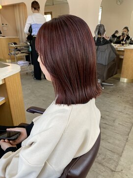 キュオンシア(CUEON. ciea) ぷつっとボブ×ピンクラベンダー