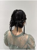 キュートに◎お団子ツイン
