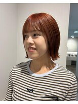 シュク 高円寺(SYUK)&nbsp;ダブルカラー/オレンジカラー/切りっぱなしボブ【青木】SYUK