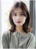 【艶感たっぷりまとまるミディアムヘア】