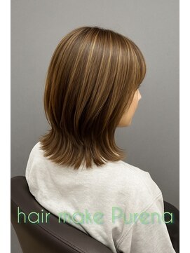 プレナ(hair make Purena) ソフトウルフカット／ハイトーンカラー／ハイライト/