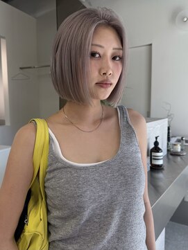 ステン(sten) ホワイトカラーダブルカラーボブ